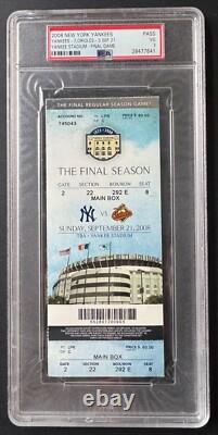 2008 New York Yankees Ticket Yankee Stadium Final Game PSA Pass VG 3 MLB