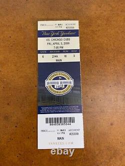 2009 New York Yankees Cubs Full Baseball Ticket Yankee Stadium Inaugural Game