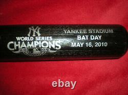 2009 World Champs NY Yankees Black Baseball Bat STADIUM GIVEAWAY MAY 16,2010 SGA