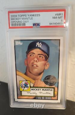2009 topps mickey mantle yankee stadium opening day #mr-1 psa 8
