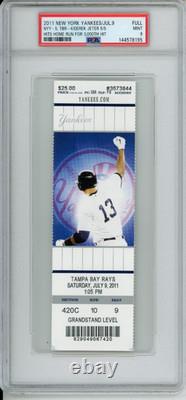 2011 Derek Jeter 3000th Hit Ticket New York Yankees Yankee Stadium Mariano PSA9