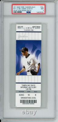 2011 Derek Jeter 3000th Hit Ticket New York Yankees Yankee Stadium Mariano PSA9
