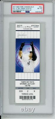 2011 Derek Jeter 3000th Hit Ticket New York Yankees Yankee Stadium PSA8