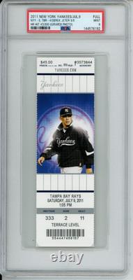2011 Derek Jeter 3000th Hit Ticket New York Yankees Yankee Stadium PSA9 Girardi