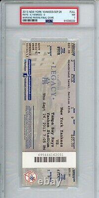 2013 New York Yankees TICKET Mariano Rivera Final Game Yankee Stadium PSA Jeter