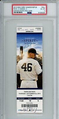 2013 New York Yankees TICKET Mariano Rivera Final Game Yankee Stadium PSA Jeter