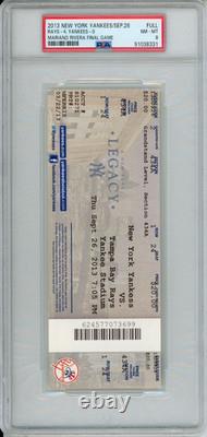 2013 New York Yankees TICKET Mariano Rivera Final Game Yankee Stadium PSA Jeter