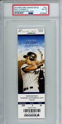 2013 New York Yankees TICKET Mariano Rivera Final Game Yankee Stadium PSA Jeter