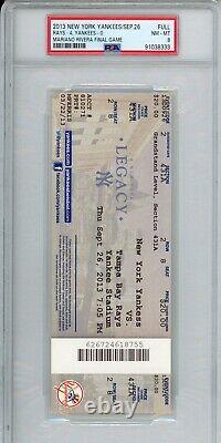 2013 New York Yankees TICKET Mariano Rivera Final Game Yankee Stadium PSA Jeter