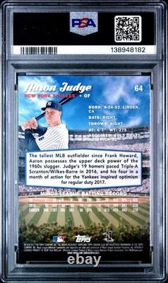 2017 Topps Stadium Club Aaron Judge Rookie RC #64 PSA 10 New York Yankees
