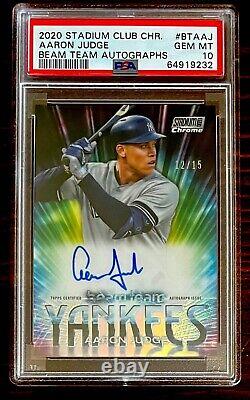 2020 Stadium Chrome Beam Team Auto AARON JUDGE 12/15 Yankees PSA 10 Pop 1