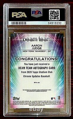 2020 Stadium Chrome Beam Team Auto AARON JUDGE 12/15 Yankees PSA 10 Pop 1
