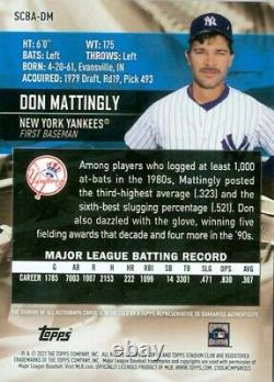 2021 Don Mattingly New York Yankees Star Topps Stadium Club Autograph Free Ship