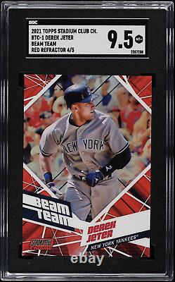 2021 Stadium Club Beam Team Red Refractor 4/5 Derek Jeter Yankees Sgc 9.5