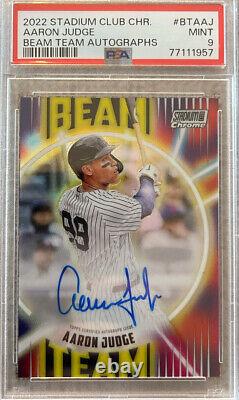 2022 Stadium Club Chrome Aaron Judge Beam Team Auto 5/25 PSA9 New York Yankees