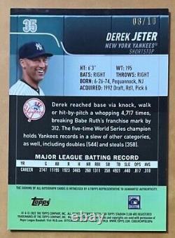 2022 Topps Stadium Club Derek Jeter #CA-35 Chrome Auto 08/10 New York Yankees