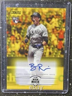 2025 Stadium Club Ben Rice Yellow Autograph SCBA-BR New York Yankees