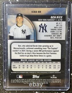 2025 Stadium Club Ben Rice Yellow Autograph SCBA-BR New York Yankees