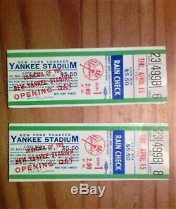 (2) 1976 New York Yankees opening day ticket stubs / New Stadium / $119.00