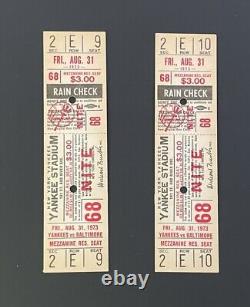 (2) New York Yankees 1973 Full Tickets