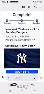 2 New York Yankees vs. LA Dodgers Tickets (6/8/24)