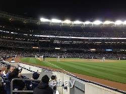 2 Second Row Field Level Sec. 110 New York Yankees Tickets v BALT. 4/7/21