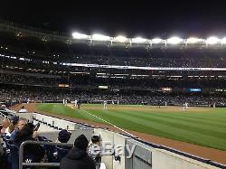 2 Second Row Field Level Sec. 110 New York Yankees Tickets v Baltimore 8/12/19