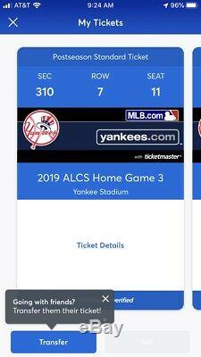 2 TBD @ New York Yankees Playoff Tickets ALCS HOME GAME #3 TBD