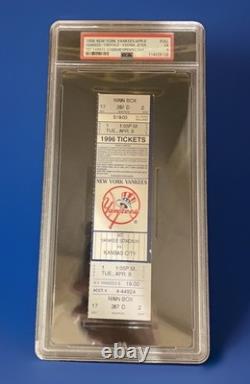 4/9/96 Derek Jeter 1st Career Opening Day Yankee Stadium Season Fullticket Psa 5