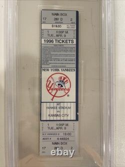 4/9/96 Derek Jeter 1st Career Opening Day Yankee Stadium Season Fullticket Psa 5