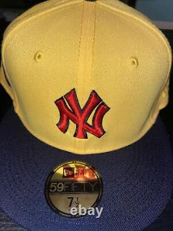 7 1/2 new york yankees yellowithblack yankee stadium red velvet bottom fitted hat