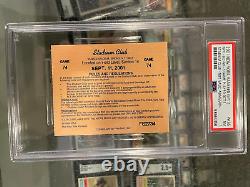 9/11 2001 Twin Towers New York Yankees Full Stadium Club Ticket Psa 7 Nm