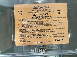 9/11 2001 Twin Towers New York Yankees Full Stadium Club Ticket Psa 7 Nm