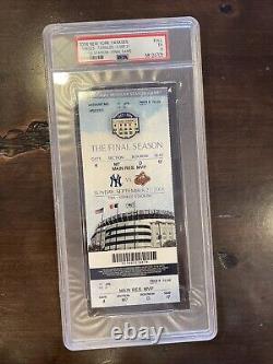 9/21 2008 New York Yankees Final Game Yankee Stadium MLB Ticket PSA JETER Rivera