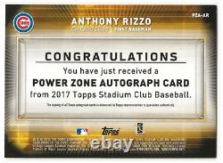 ANTHONY RIZZO 2017 Stadium Club POWER ZONE Autograph 3/10! Chicago CUBS Yankees