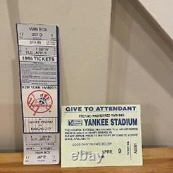 APR 9, 1996 DEREK JETER 1ST CAREER OPENING DAY YANKEE STADIUM TICKET With PARKING