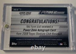 Aaron Judge 2018 Stadium Club Power Zone Gold 10 Auto Pz-aj New York Yankees