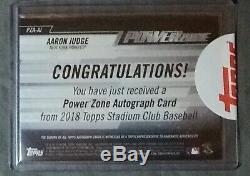 Aaron Judge 2018 Stadium Club Power Zone Gold #7/10 Auto Pz-aj New York Yankees