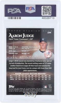 Aaron Judge New York Yankees 2019 Topps Stadium Club Members Only Item#14290308