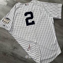 Authentic DEREK JETER New York Yankees Jersey 52 XXL Majestic 2008 Stadium Patch