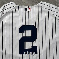 Authentic DEREK JETER New York Yankees Jersey 52 XXL Majestic 2008 Stadium Patch