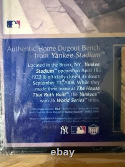 Authentic Home Dugout Bench old Yankee Stadium New York Yankees MLB