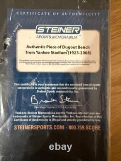 Authentic Home Dugout Bench old Yankee Stadium New York Yankees MLB