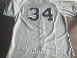 Authentic Majestic NEW YORK YANKEES Jersey GRAY #34 Yankee Stadium Patch SZ 50