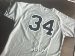 Authentic Majestic NEW YORK YANKEES Jersey GRAY #34 Yankee Stadium Patch SZ 50