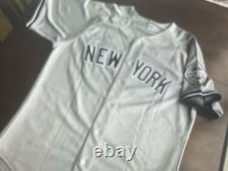 Authentic Majestic NEW YORK YANKEES Jersey GRAY #34 Yankee Stadium Patch SZ 50