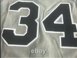 Authentic Majestic NEW YORK YANKEES Jersey GRAY #34 Yankee Stadium Patch SZ 50