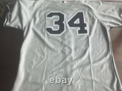 Authentic Majestic NEW YORK YANKEES Jersey GRAY #34 Yankee Stadium Patch SZ 50