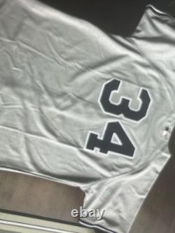 Authentic Majestic NEW YORK YANKEES Jersey GRAY #34 Yankee Stadium Patch SZ 50