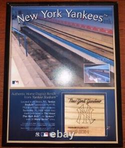 Authentic Yankee Stadium (1923-2008) Dugout Bench Plaque